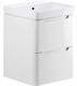 Manhatos 500mm 2 Drawer Wall Hung Cloakroom Basin Unit - White Gloss