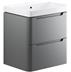 Manhatos 600mm 2 Drawer Wall Hung Basin Unit - Matt Grey