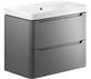 Manhatos 800mm 2 Drawer Wall Hung Basin Unit - Matt Grey