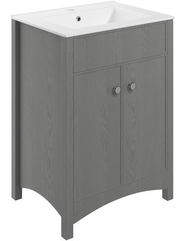 Stamford 610mm Basin Unit w/Basin - Grey Ash