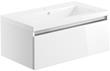 Gatsbi 815mm 1 Drawer Wall Hung Basin Unit Inc. Basin - White Gloss