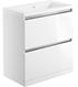 Gatsbi 815mm 2 Drawer Floor Standing Basin Unit Inc. Basin - White Gloss