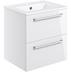 Sabanto 510mm Wall Hung 2 Drawer Basin Unit w/Basin - White Gloss