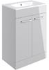 Sabanto 610mm Floor Standing 2 Door Basin Unit w/Basin - Grey Gloss