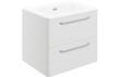 Lambros 610mm 2 Drawer Wall Unit & Basin - White Gloss