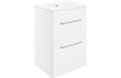 Lambros 610mm 2 Drawer Floor Unit & Basin - White Gloss