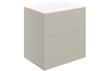 Morino 610mm 2 Drawer Wall Unit & Basin - Matt Latte