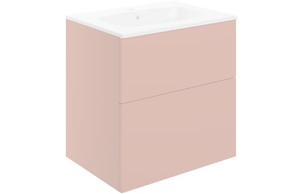 Morino 610mm 2 Drawer Wall Unit & Basin - Matt Antique Rose