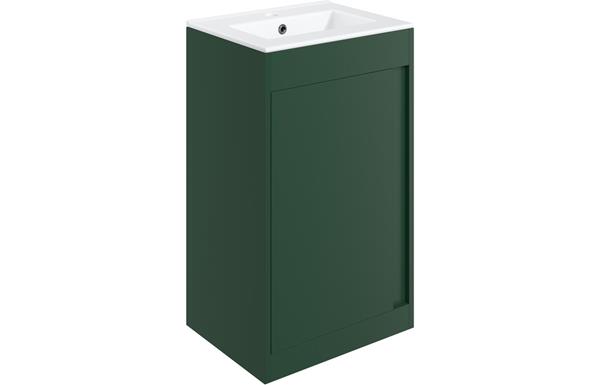 Carina 510mm Floor Standing Unit Inc. Basin - Matt Conifer Green