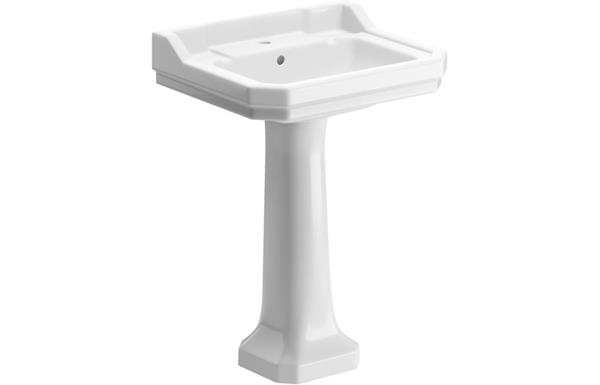 Avignon 600x500mm 1TH Basin & Full Pedestal