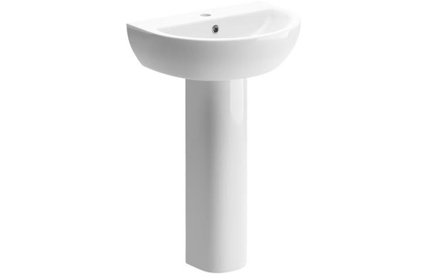 Bayonne 550x400mm 1TH Basin & Full Pedestal