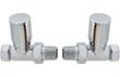 Patterned Chrome Radiator Valves - Straight