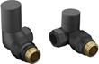 Patterned Anthracite Radiator Valves - Corner