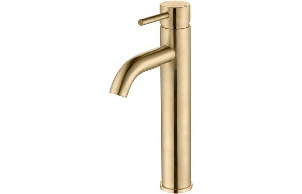 Pontias Mono Tall Basin Tap - Brushed Brass