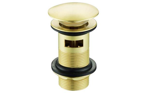 Mushroom Click Clack Basin Waste 1 1/4" (Slotted) - Brushed Brass