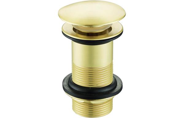 Mushroom Click Clack Basin Waste 1 1/4" (Unslotted) - Brushed Brass