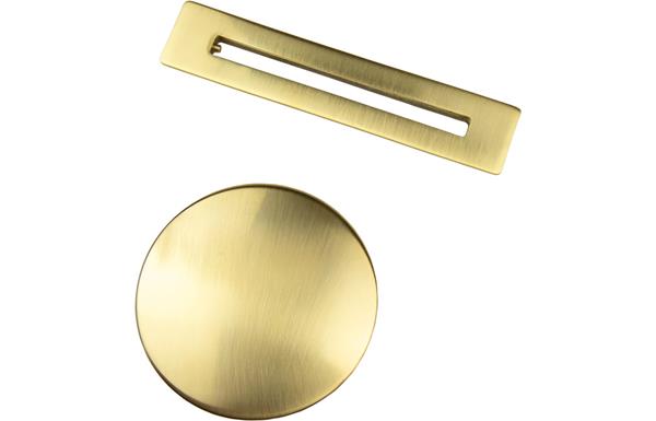 Free Standing Bath Overflow and Waste Cover - Brushed Brass