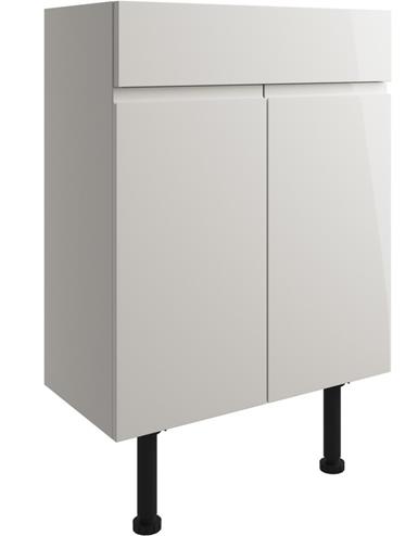 Butlas 600mm Basin Unit - Pearl Grey Gloss