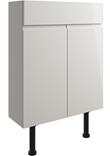 Butlas 600mm Slim Basin Unit - Pearl Grey Gloss