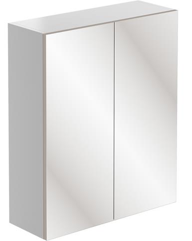 Butlas 600mm Mirrored Wall Unit - White Gloss