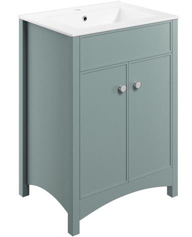 Stamford 610mm Basin Unit w/Basin - Sea Green Ash