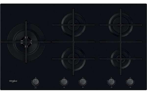 Whirlpool GOWL 958/NB 90cm Gas on Glass Hob - Black