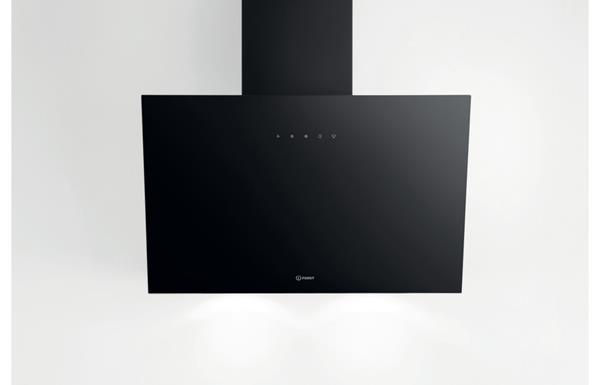 Indesit IHVP 62F LT K 60cm Angled Chimney Hood - Black