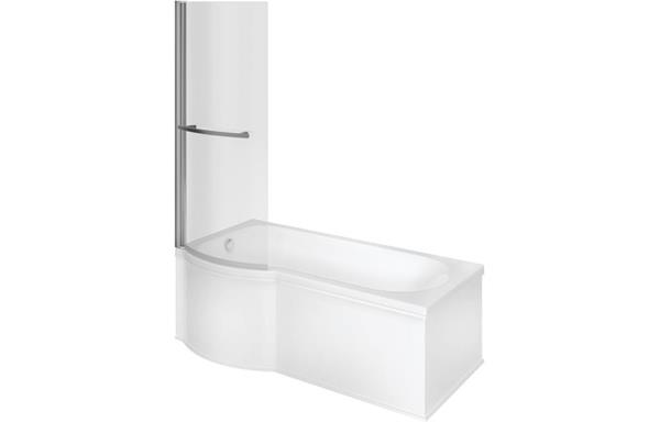 Orontia P Shape SUPERCAST 1700x850x560mm 0TH Shower Bath Pack - Left Handed