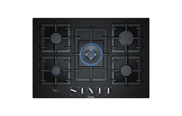 Bosch Series 6 PPQ7A6B90 75cm Gas Hob - Black Glass