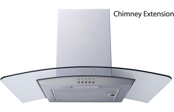 Prima Curved Chimney Hood Chimney Extension - St/Steel