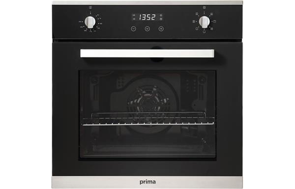 Prima+ PRSO106 B/I Single Electric Fan Oven - Black & St/Steel