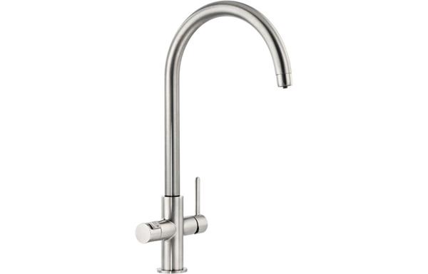 Abode Prothia Swan Spout Slimline Monobloc 3-in-1 Tap - Brushed Nickel