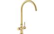 Abode Prothia Swan Spout Slimline Monobloc 3-in-1 Tap - Brushed Brass