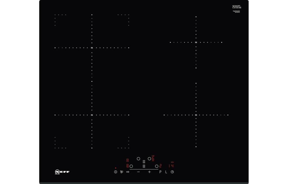 Neff N70 T46FD53X2 60cm Induction Hob Black, Aqus Hobs, LNE31030 from
