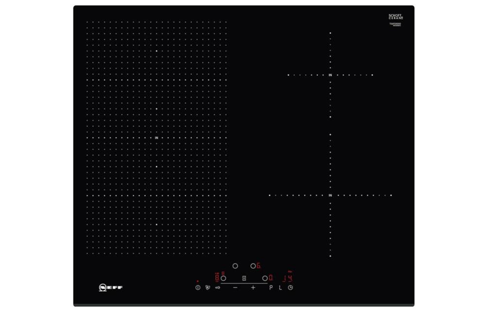 Neff N70 T56FD50X0 60cm Flex Induction Hob Black, Aqus Hobs, LNE31017