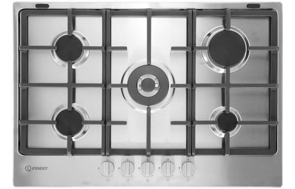 Indesit THP 751 W/IX/I 75cm Gas Hob - St/Steel