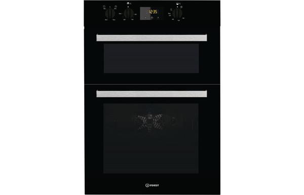 Indesit IDD 6340 BL B/I Double Electric Oven - Black