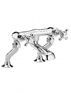 White Topaz With Crosshead Handle Deck Mounted Bath Filler