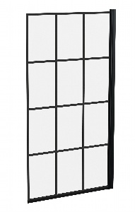 Nuie Square Black Framed Bath Screen 1430 mm X 790 mm