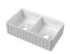 Fluted Double Bowl Butler Sink with Ledge 795 x 460 x 220mm