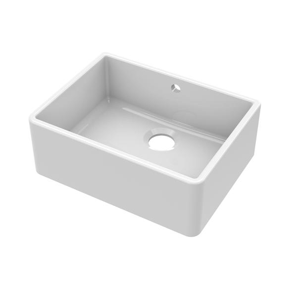 Fireclay Butler Sink comes with Overflow 595 x 450 x 220mm