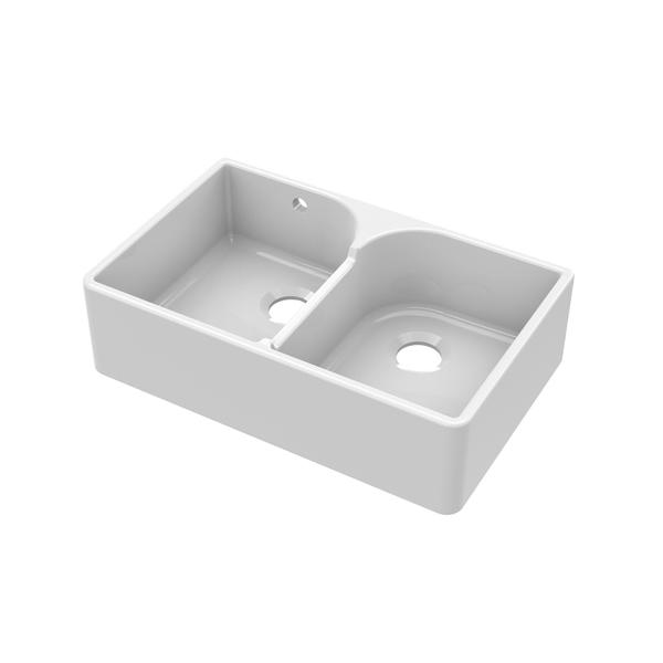 Fireclay Butler Sink Stepped Weir & Overflow 795 x 500 x 220mm