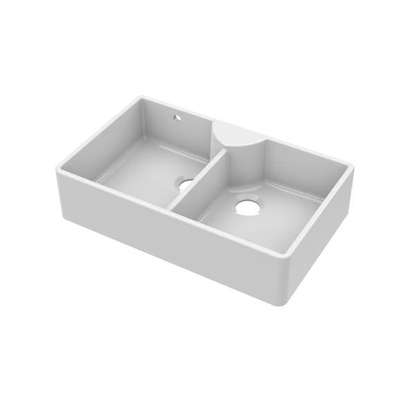 Fireclay Butler Sink Stepped Weir & Overflow 895 x 550 x 220mm