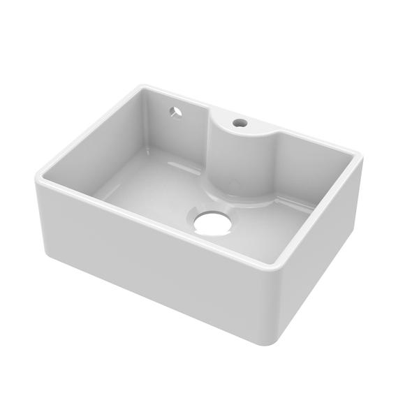 Fireclay Butler Sink comes with Overflow and Tap Ledge 595 x 450 x 220mm