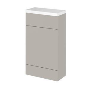 Hudson Reed Fusion 500mm Pebble Grey Compact Toilet Unit & Polymarble Top