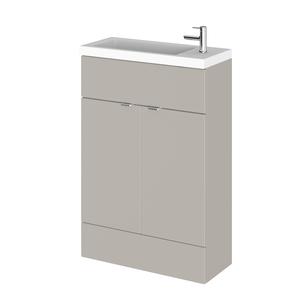 Hudson Reed Fusion 600mm Pebble Grey Vanity Unit & Basin With Handles
