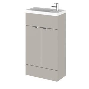 Hudson Reed Fusion 500mm Pebble Grey Vanity Unit & Basin With Handles