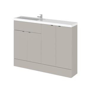 Hudson Reed Fusion 1205mm Compact Pebble Grey Combination Vanity Unit