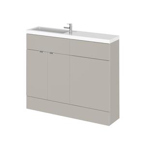 Hudson Reed Fusion 1000mm Pebble Grey Compact Combination Vanity & Toilet Unit