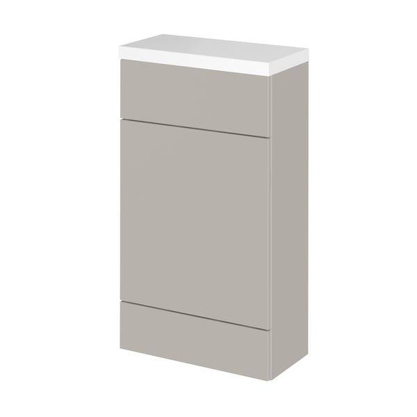 Hudson Reed Fusion 500mm Pebble Grey Compact Toilet Unit & Polymarble Top